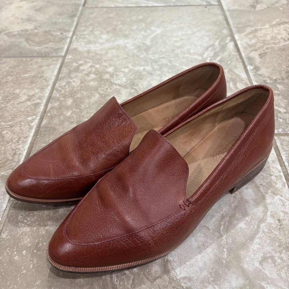Madewell Frances Loafer English Saddle Brown Leather Slip On Shoes Womens 8
